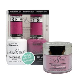 Cre8tion Gel, Lacquer, & Dip Powder Trio Set 014- Unmistakable