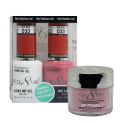 Cre8tion Gel, Lacquer, & Dip Powder Trio Set 033- Red Sole
