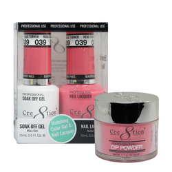 Cre8tion Gel, Lacquer, & Dip Powder Trio Set 039- Head Turner