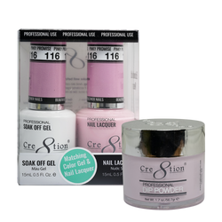 Cre8tion Gel, Lacquer, & Dip Powder Trio Set 116- Pinky Promise