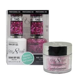 Cre8tion Gel, Lacquer, & Dip Powder Trio Set 145- Party Girl
