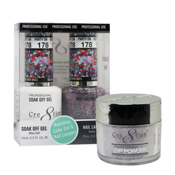 Cre8tion Gel, Lacquer, & Dip Powder Trio Set 178- Party On
