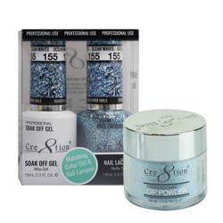 Cre8tion Gel, Lacquer, & Dip Powder Trio Set 155- Ocean Waves